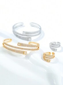 مجموعة من الخواتم والأساور النسائية العصرية بتصميم الكرز الأحمر الكريمي المرصع بالكريستالرمضان