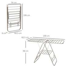 HOMCOM HOMCOM Séchoir à linge sur pieds pliable étendoir 2 niveaux ajustables dim. 148L x 60,5l x 98H cm