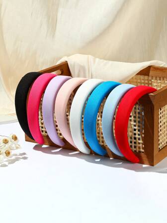 1件 女士头带 5.31英寸 海绵对角凸起 发饰造型固定头发 宽边头带 洗漱卡 时尚简约 适合日常生活、情人节情侣作为礼物发饰