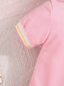 春秋不藏肚 嬰兒女寶粉色百褶裙 - 粉色 - 查看 4