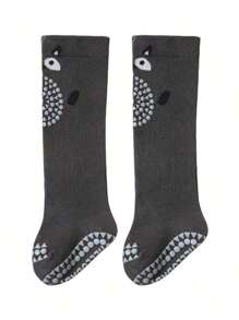 1pair Baby (0-3y) Animal & Letter Design Anti-skid Knee Pads Over Knee Socks