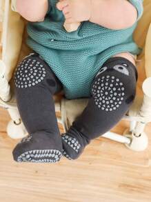 1pair Baby (0-3y) Animal & Letter Design Anti-skid Knee Pads Over Knee Socks