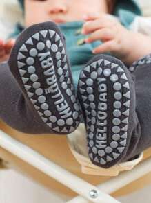 1pair Baby (0-3y) Animal & Letter Design Anti-skid Knee Pads Over Knee Socks