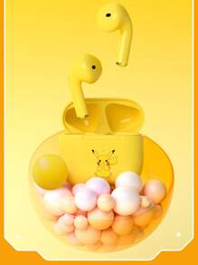 pokemon FX-951B Tai Nghe Không Dây Chuyển Động Giảm Tiếng Ồn Tai Nghe Chơi Game Âm Nhạc Độ Trễ Thấp Chất Lượng Âm Thanh Cực Cao Tai Nghe Nhét Tai - Màu vàng - Xem 6
