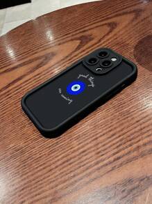 1入黑色美學眼睛引人注目的緩解TPU防震防水手機殼，適用於iPhone