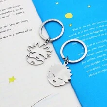 1pc  Gojo Silver Cartoon Creative Stainless Steel Chain Cute Infinite Void Necklace Pendant Halloween