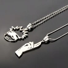 1pc  Gojo Silver Cartoon Creative Stainless Steel Chain Cute Infinite Void Necklace Pendant Halloween