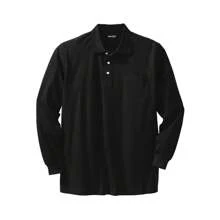 KINGSIZE KingSize Men's Big & Tall Long-Sleeve Shrink-Less Piqué Polo