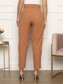 Women Pants - 杏色 - 查看 5