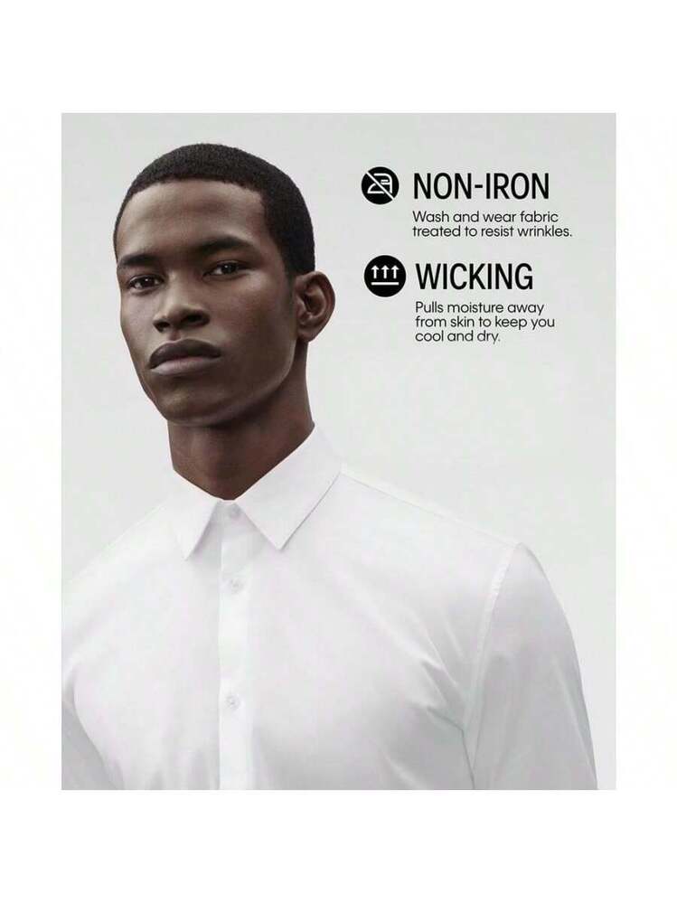 men's classic-fit non-iron performance herringbone dress shirt Men's Performance Blue Herringbone Dress Shirt (Pattern Button Down) Tailored / 14.5 / s / 32-33
