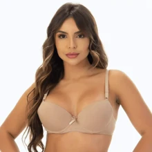 Kit 2 Sutiã com Bojo Básico Liso Alça Fina Soutien