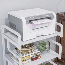 HOMCOM HOMCOM Étagère de rangement à 3 niveaux, étagère en métal, rangement de cuisine, design industriel, structure en acier, support d'imprimante, porte-plantes, blanc