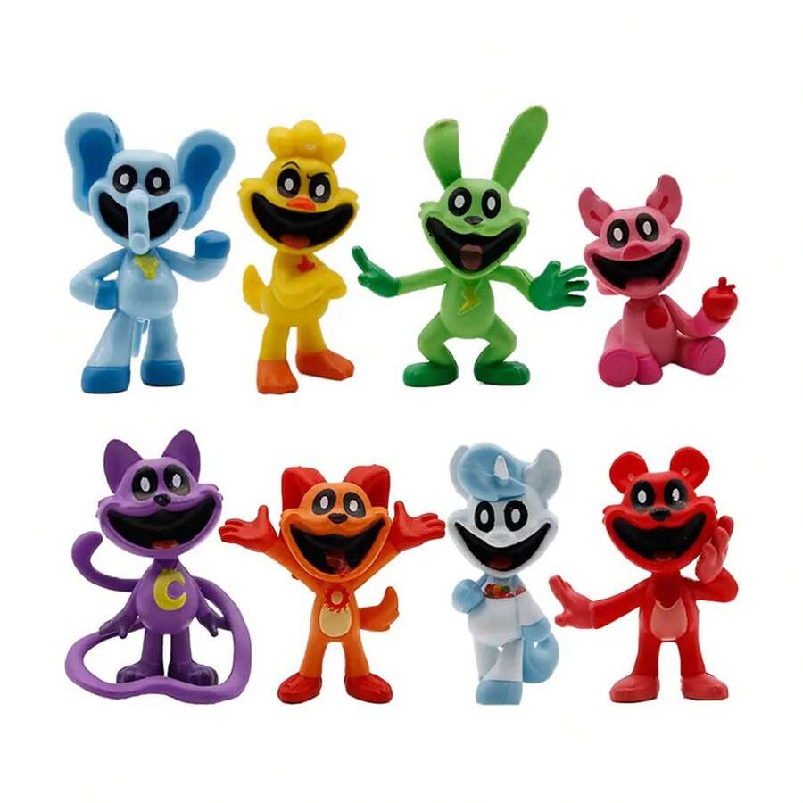 Kit Of 8 Figures Smiling Critters Characters Poppy Playtime Catnap Dogday 5.5 To 7.5 Cm Room Decoration - Multicolor - View 1