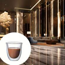 6 件套 80 毫升双层硼硅酸盐玻璃咖啡杯，隔热透明饮料杯，适用于咖啡馆或家庭使用，学校用品，返校 - 白色 - 查看 9