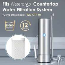 فلتر بديل WD-CFF-01 من Waterdrop، عمر افتراضي طويل، فلتر مياه متعدد المراحل 5، يقلل من الكلور بنسبة 99% والمعادن الثقيلة والطعم السيئ، متوافق مع Waterdrop WD-CTF-01، عبوة واحدة - أبيض - مشاهدة 6