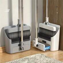 3入組掃帚帶簸箕套裝，室內外掃地器3合1長柄掃帚和簸箕套裝，家用潔淨重負款推掃帚，適用於浴室廚房 - 彩色 - 查看 12