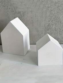 1 PC 3D Lớn/Ngôi Nhà Nhỏ Nến Silicon Bộ Khuôn, Thủ Công DIY Trừu Tượng Biệt Thự Điêu Khắc Nhựa Thạch Cao Làm Dụng Cụ, Trang Trí Nhà Cửa - trắng - Xem 6