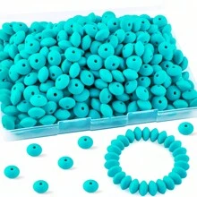 30/100Pcs Silicone Lentil Beads, 12mm Silicone Beads For Keychain Making Bulk Silicone Abacus Beads For Necklace Bracelet Making And Space Silicone Beads For Pens - Bead - View 8