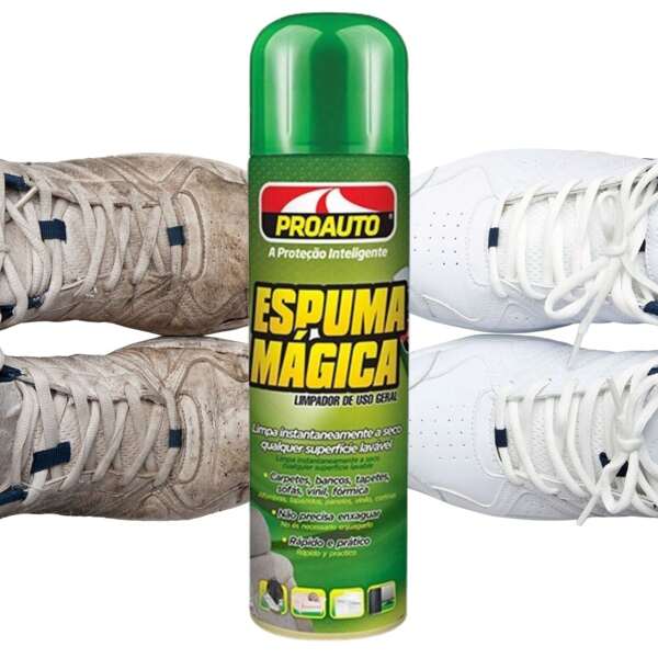 Espuma Magica Limpador De Uso Geral Tapete Estofado Tenis Bolsas 400ml Proauto
