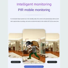 1pc Black Mini Camera, WIFI Wireless HD Smart Cam, Home Security Indoor CCTV Camera, WiFi Remote Monitoring Cam - Black - View 9