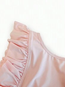 Balabala Tween Girl Knitted One-Piece Swimsuit - Pink - View 5