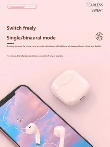 Wireless Macaron Colour Mini In-Ear Ultra Long Life Headphones-Pink