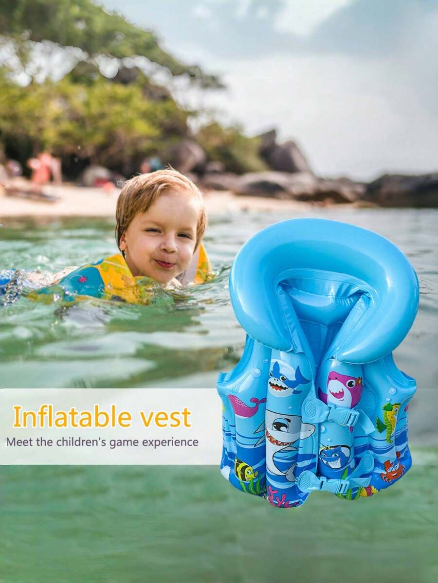 1pc Cute Pink, Blue Swimming Vest, Swimming Vest 2 Colors Blue Pink