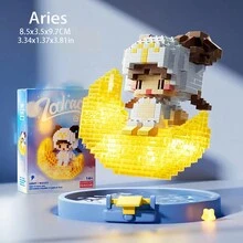 1 pieza Juguete de bloques de construcción de modelo de 12 constelaciones creativas para adolescentes, regalo de artesanía hecha a mano - Multicolor - Ver 14
