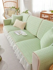 1入組裙式彈性沙發套，乳膠彈性全覆蓋現代設計，寵物友善的防塵沙發墊，四季通用，可清洗（分開售賣）