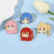 1 pezzo spilla con personaggio di cartoni animati carino Lonely Rock Little Lonely, spilla in metallo lega bidimensionale - Multicolore - Visualizzare 9