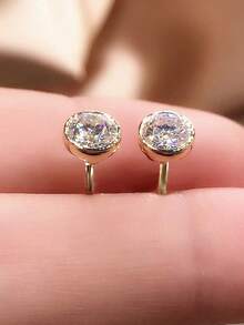 Yayi jewelry 1 Đôi Bông Tai Đính Đá Cubic Zirconia Tròn Cơ Bản Cho Nam Và Nữ, Phụ Kiện Trang Sức Thanh Lịch Hàng Ngày, Quà Tặng Sinh Nhật - tròn - Xem 6