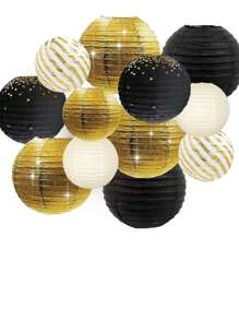 7pcs Decoration Paper Lantern, Paper Hanging Lantern For Birthday Party Decor