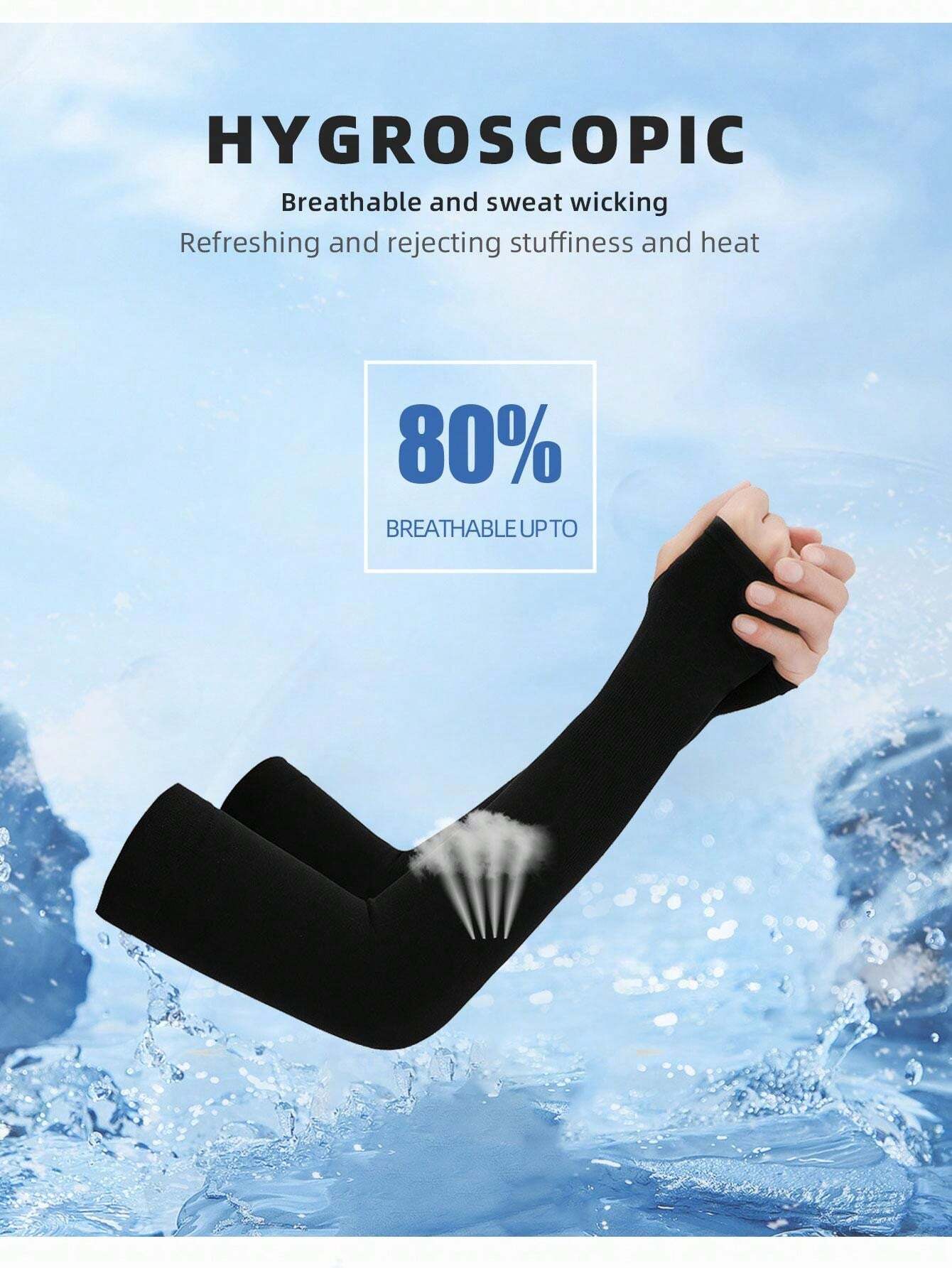 Sun Protective Anti UV 1 Pair Cycling Ice Silk Arm Sleeves Sun