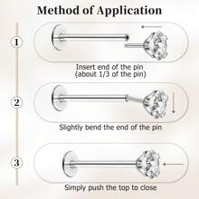 8 pièces Anneau de lèvre de monroe labret à bout plat en acier inoxydable 316L sans filetage, boucle doreille plate à dos plat, ensemble de bijoux de piercing de cartilage doreille hélix tragus conque pour hommes & femmes, 16G 18G 20G