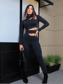 Macacão Feminino Colado - Preto - Visão 4