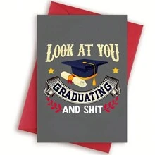 Funny Graduation Card - Graduation Cards 2023 - College Graduation Card - High School Graduation Card - Granddaughter Graduation Card - Grandson Graduation Card - Congratulations - Multicolor - View 1