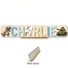 Rompecabezas con nombre personalizado, regalo personalizado, regalo de cumpleaños, rompecabezas de madera, juguete de rompecabezas de madera personalizado, juguete de rompecabezas 3D de alfabeto, adornos de rompecabezas de madera personalizado, juguetes para bebés, accesorios navideños, juguetes preescolares, juguetes para niños, rompecabezas con nombre personalizado, regalos ideales para él, ella, familia, amigos, niños para bodas, otoño/invierno, para el día de la inauguración del hogar, dormitorio/sala de estar, para el día del niño - Multicolor - Ver 5