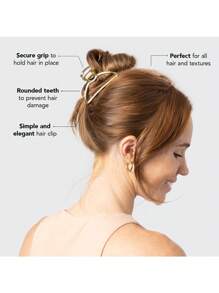 Gold Metal Claw Clips - Large Claw Clips For Thick Hair, Gold Hair Clips For Girls, Metal Hair Clips For Women, Gold Claw Clips For Thin Hair, Metal Hair Claw Clips For Women & Cute Hair Clips,Gold Head Piece Hair Jaw Clip Hair Clamps Hair Clutch Hair Catcher Clip, Casual
