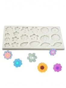 1 Pc Silicone Flower And Leaf Fondant Mold For DIY Cake Decorating AndChocolate Making - Kitchen Bakeware Accessory