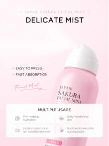 1入組深層滋養Laikou日本櫻花玻尿酸噴霧，100毫升保濕面部噴霧收縮毛孔面部爽膚水，適合旅行、露營、徒步旅行、攀登和戶外護膚禮品 - 100ml - 查看 6