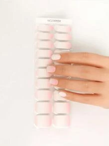 1 Box Long-Lasting UV Nail Gel Sticker, Natural Gradient Pink Semi-Cured Gel Stickers For 20 Fingernails, Easy To Use And Remove. Comes With 1 Nail File. DIY - Multicolor - View 6