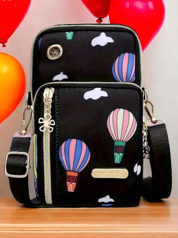 Bolso bandolera con multicompartimientos, bolso de gran capacidad con 4 cierres, bolsos multifuncional para mujer.
