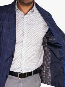 BLAZER CUADROS HOMBRE - Azul Marino - Ver 4
