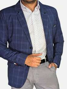 BLAZER CUADROS HOMBRE - Azul Marino - Ver 5