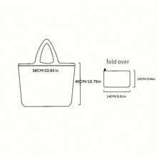 大容量豹纹图案单肩购物袋，女士日常使用可折叠手提包 - 豹紋 - 查看 3