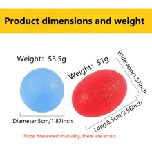 1pc Squeeze Ball Toy Silica Gel Hand Grip Ball Egg Antistress Fitness Finger Exerciser Strength Muscle Recovery Gripper Trainer - Egg Shape - View 2