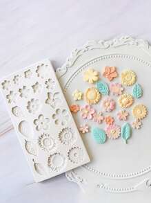 1 Pc Silicone Flower And Leaf Fondant Mold For DIY Cake Decorating AndChocolate Making - Kitchen Bakeware Accessory