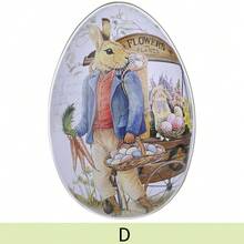 1 pieza Huevo de Pascua de metal con diseño de conejo de color en la caja de regalo, Perfecto para decoración de fiestas y regalos para invitados - Multicolor - Ver 15