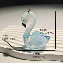 1 Máy Tính Acrylic Trong Suốt Ánh Kim Bong Bóng Pha Lê Hình Thiên Nga DIY Móc Khóa Đảng Tặng Mặt Dây Chuyền Trang Sức Phụ Kiện - Màu xanh lam - Xem 2