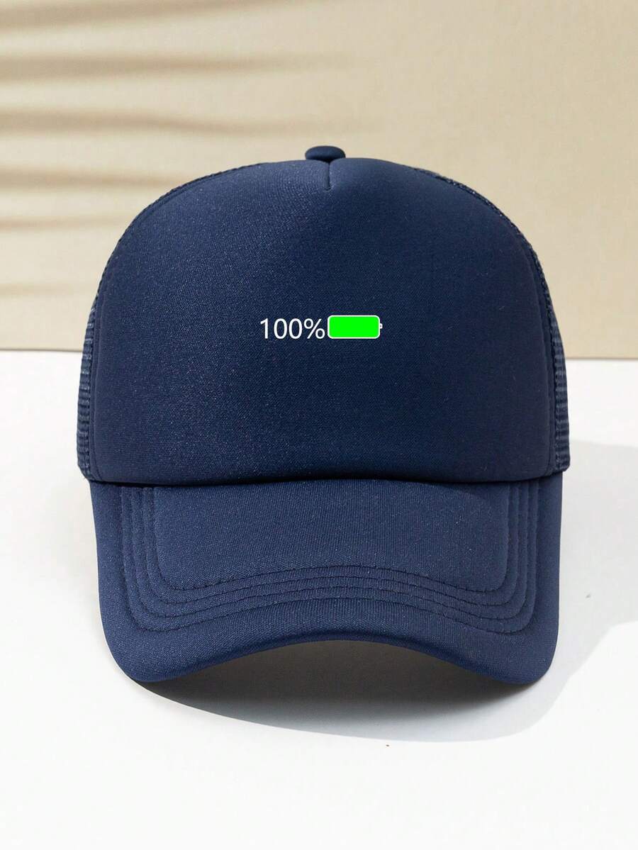 1 gorra de malla negra electricamente conductora de 100% poliéster para hombre - Azul Marino - Ver 1